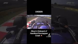 Alex Albon onboard as Hamilton and Verstappen crash