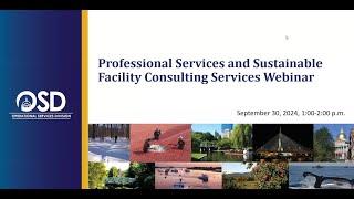 Professional Services and Sustainable Facility Consultation Services Webinar