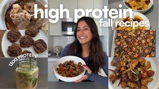 130G PROTEIN WHAT I EAT IN A DAY | high protein & healthy fall recipes!