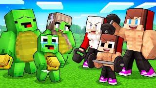 FAT Mikey Family vs STRONG JJ Family Battle in Minecraft - Maizen
