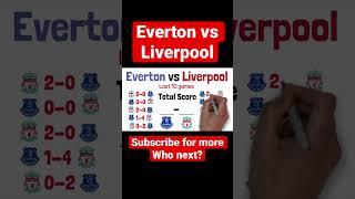 Everton vs Liverpool The Last 10 Games