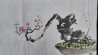 #분매도#문인화대가#목정김주용#문인화#수묵화#사군자#동양화#a apricot tree painting#한국화#일러스트#梅花圖#정신수양.서울목동.폰010 9079 9722