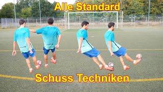 Alle Standard Schüsse in Fußball lernen Tutorial /Vollspann, Außenrist, Innenrist /Richtig Schießen