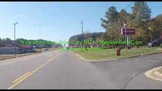 NORTH CAROLINA BACKROADS - Nice afternoon drive Troy NC to Mocksville NC on country backroads - ASMR