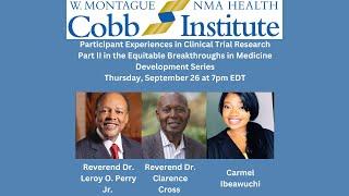 Rev. Anthony Evans Presents "The Cobb Institute Participant Experiences in Clinical Trials"