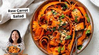 Raw Carrot Salad | Easy Vegan Side Dish with Fresh, Crunchy Flavor 