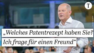 Kanzler-Gegenfrage bei Bürgerdialog: „Welches Patentrezept haben Sie? Ich frage für einen Freund“