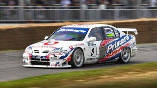 2 x Nissan Primera BTCC Super Touring Car in action: Accelerations & Great Intake Sound!