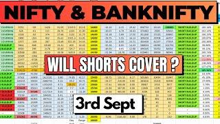 Nifty Prediction And Bank Nifty Analysis For Tomorrow 3rd Sep 2024 | FII DII F&O Data Analysis