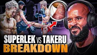 **FULL FIGHT** Superlek DESTROYS Takeru's LEG! | SUPERLEK vs TAKERU BREAKDOWN!