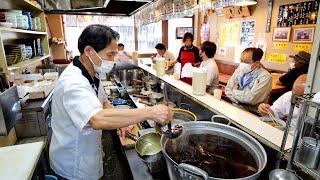 衝撃の天ぷら注文さばき！常連が殺到する素朴な大衆うどん蕎麦屋の1日丨Japanese Noodles Udon Soba