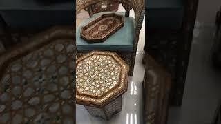 Dubai global village-Furniture 🪑 🪞art made of sea shells 