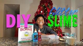 DIY GLITTER SLIME with Glue, Water and Borax only!