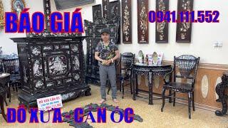 TỦ THỜ CẨN ỐC, TRANH TỨ GỖ TRẮC, CHÒ CẨN ỐC, ĐỒ XƯA LTK