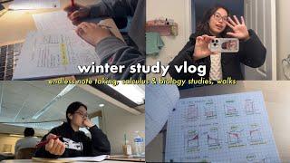 Productive Study Vlog‍ Endless note taking, long hours at library, calculus & biology