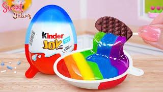 Amazing Rainbow Kinder Chocolate CakeBeautiful Miniature Rainbow Kinder Joy Cake Decorating Ideas