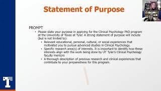 UT Tyler Clinical Psychology PhD Webinar with the Graduate Admissions Coordinator