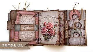 My White Cat Journal, TUTORIAL, Mini Junk Journal Kit, Memories Of Love, Shabby Pink Journal