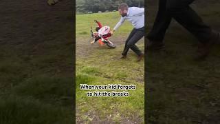 Switching between petrol & electric bikes proves tricky for a 5 year old.  #mx #motovlog #viralshort