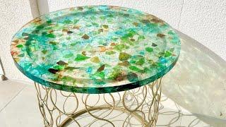 Resin Table With Sea Glass: Resin Art Tutorial