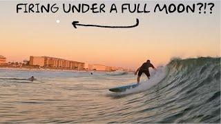 Firing Surf Under Afternoon Full Moon?!? Fort Walton Beach Okaloosa Island Destin Gulf Emerald Coast