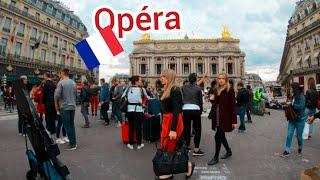 ⁴ᴷ Paris walking tour  Streets around Opéra and Passages, France 4K