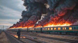 6 MINUTES AGO! Russian train with 1500 of Putin's North Korean mercenaries BLOWN UP in Ukrainian amb