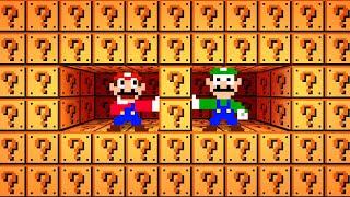 Mario vs Luigi. but there are Too Many Item Blocks in Super Mario Bros!..