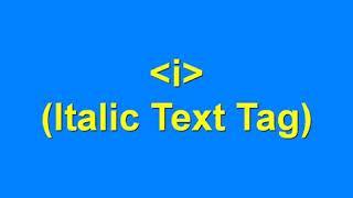 HTML Italic Tag