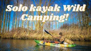 SOLO KAYAK WILD CAMPING IN THE RAIN!!