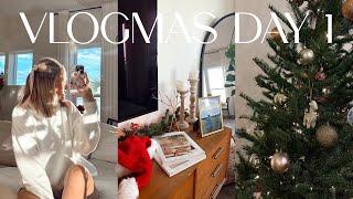 VLOGMAS DAY 1!! getting festive, decorating, advent calendars, & getting a tree ️