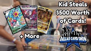 Dallas Card Show Vendor POV | Kid Steals $500 Of Cards From Binder | Cons of Being A Vendor