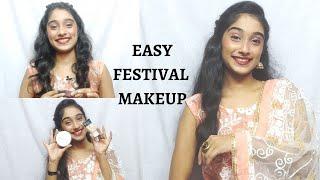 Get Ready With Me |Easy and Affordable Festive Makeup |Saumya Poojary