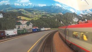 Führerstandsfahrt  auf der Moba des Pyhrn Priel Modellbahnclubs Spital am Pyhrn cab ride en cabine