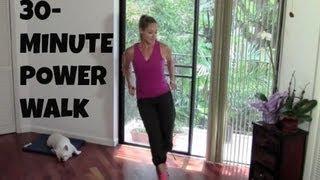 Indoor Walking Exercise - Full Length 30-Minute Power Walk (fat burning, walking workout)