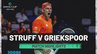 Jan-Lennard Struff v Tallon Griekspoor Highlights | Germany v Netherlands | 2024 Davis Cup Finals