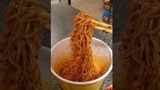 Let's Try CHEESY Korean Spicy Fire Noodles #Shorts