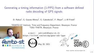 Generating a Timing Information (1-PPS) from a Software Defined Radio Decoding of GPS Signals