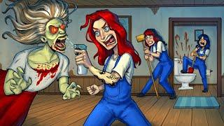 WOMEN CLEAN HAUNTED HOUSES