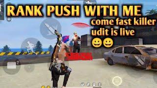 Rank Push With Me | Come Fast Killer Udit Is Live 