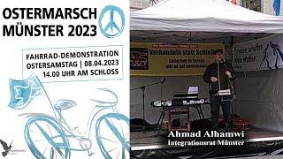 Münster: Ostermarsch-Rad-Demo 23: „Frieden muss verhandelt werden!“- Rede Ahmad Alhamwi (IR Münster)