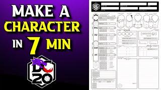 DC20 Character Creation Quick Build - 7 Minute Character Creation