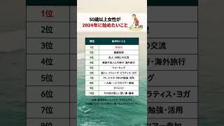 2024年中に50歳以上の女性が始めたいことTOP10 #貯金 #節約 #年金 #お金の知識 #お金の勉強 #老後