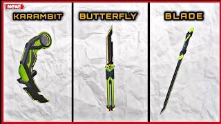 New RGX 3.0 Karambit VS RGX Blade VS RGX Butterfly Knife | Best Valorant Knifes Skin| RGX All Knifes