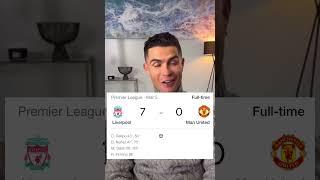 Ronaldo reacts to 7-0 Liverpool vs Man United ￼ #football #soccer #fifaworld