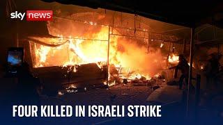 Four killed and dozens burned in Israeli strike on hospital tent camp | Israel-Hamas war