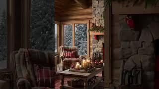 Cozy Christmas Cabin Ambience #ambience #relax #cozy #christmasambience #fireplaceambience #snow