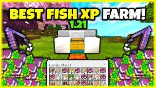 BEST FISH XP FARM (AFK!) In Minecraft Bedrock 1.21 !!