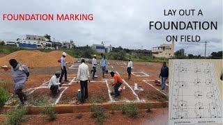 Foundation Marking || Lay Out A House Foundation On Site With Excavation Plan Details