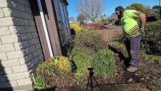 suddenly change of a weather during the annual cleanup of a property